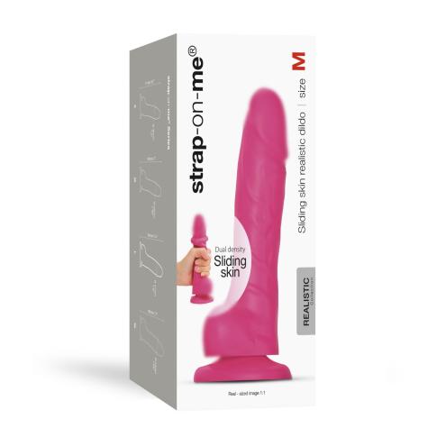 Реалистичный фаллоимитатор Strap-On-Me Sliding Skin Realistic Dildo Fuchsia - Size М