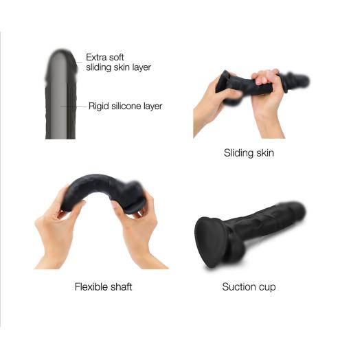 Реалістичний фалоімітатор Strap-On-Me Sliding Skin Realistic Dildo Black - Size М