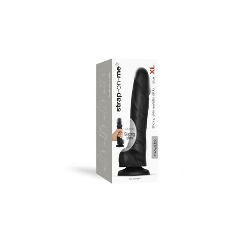 Реалістичний фалоімітатор Strap-On-Me Sliding Skin Realistic Dildo Black - Size XL