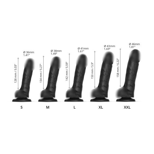 Реалістичний фалоімітатор Strap-On-Me Sliding Skin Realistic Dildo Black - Size XXL