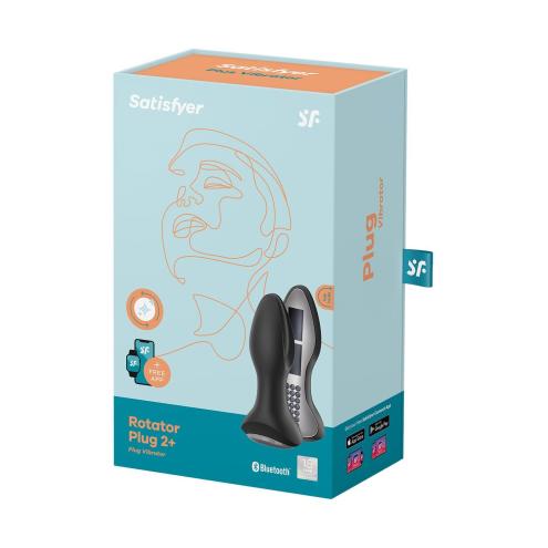 Анальная смарт вибропробка с жемчужным массажем Satisfyer Rotator Plug 2+ Black