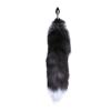Металева анальна пробка Лисий хвіст Alive Black And White Fox Tail S