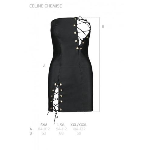 Мини-платье из экокожи CELINE CHEMISE black S/M — Passion