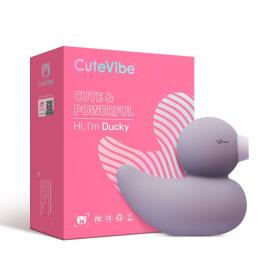 Вакуумный вибратор-уточка CuteVibe Ducky Grey - 1
