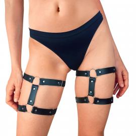 Гартери на ногу із натуральної шкіри Art of Sex - Kristina Leg Garters (2 шт), колір Чорний - 1