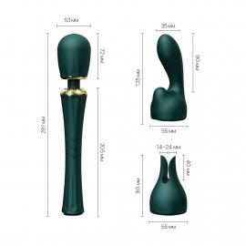 Вібромасажер з насадками Zalo - Kyro Wand Turquoise Green - 7