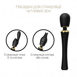 Вібромасажер з насадками Zalo - Kyro Wand Obsidian Black - 4