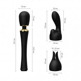 Вібромасажер з насадками Zalo - Kyro Wand Obsidian Black - 8