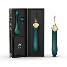 Вагінально-кліторальний вібратор Zalo - Bess Turquoise Green - 1