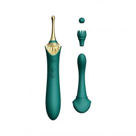 Вагінально-кліторальний вібратор Zalo - Bess Turquoise Green - 2