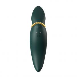 Вібратор 2в1 з язичком Zalo - Hero Jewel Green - 2