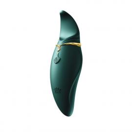 Вібратор 2в1 з язичком Zalo - Hero Jewel Green - 1
