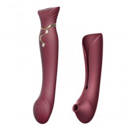 Смартвібратор 3в1 Zalo — Queen Wine Red - 4