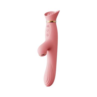 Вибратор с подогревом и вакуумной стимуляцией клитора Zalo - ROSE Vibrator Strawberry Pink