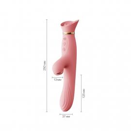 Вібратор з підігрівом та вакуумною стимуляцією клітора Zalo - ROSE Vibrator Strawberry Pink - 5