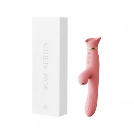 Вібратор з підігрівом та вакуумною стимуляцією клітора Zalo - ROSE Vibrator Strawberry Pink - 4