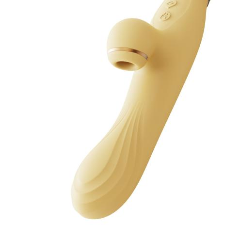 Вібратор з підігрівом та вакуумною стимуляцією клітора Zalo - ROSE Vibrator Lemon Yellow