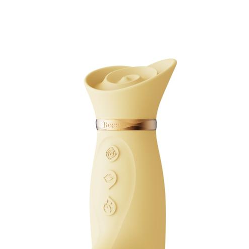 Вібратор з підігрівом та вакуумною стимуляцією клітора Zalo - ROSE Vibrator Lemon Yellow