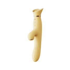 Вібратор з підігрівом та вакуумною стимуляцією клітора Zalo - ROSE Vibrator Lemon Yellow - 1