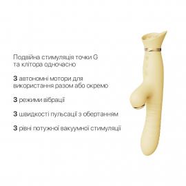 Пульсатор-вібратор із вакуумною стимуляцією клітора Zalo - ROSE Thruster Lemon Yellow - 6