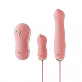 Набір 3в1 Zalo — UNICORN Set Pink, віброяйце, пульсатор, вакуумний стимулятор - 1