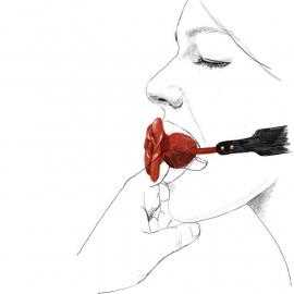 Розкішний кляп у вигляді троянди Zalo - Rose Ball Gag, подвійне використання - 2