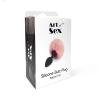 Силиконовая анальная пробка М Art of Sex - Silicone Bunny Tails Butt plug, розовая