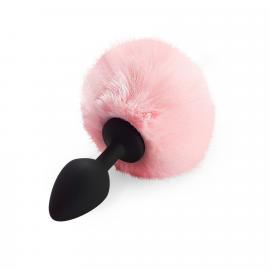 Силіконова анальна пробка М Art of Sex - Silicone Bunny Tails Butt plug, рожева - 3