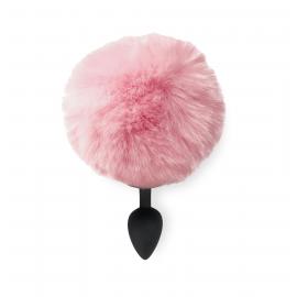Силіконова анальна пробка М Art of Sex - Silicone Bunny Tails Butt plug, рожева - 4