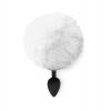Силіконова анальна пробка М Art of Sex - Silicone Bunny Tails Butt plug, біла