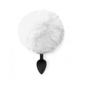 Силіконова анальна пробка М Art of Sex - Silicone Bunny Tails Butt plug, біла - 2