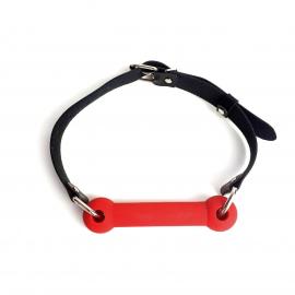 Кляп Палиця, силікон та натуральна шкіра, Art of Sex - Gag Stick Silicon, Червоний - 2