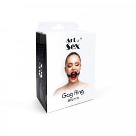 Кляп силіконове кільце натуральна шкіра, Gag ring внутрішній діаметр кільця 40 мм, Червоний - 3