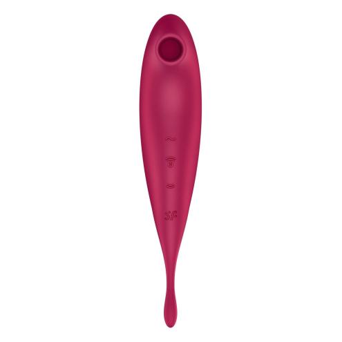 Смарт-вибратор для клитора с вакуумной стимуляцией Satisfyer Twirling Pro+ dark red