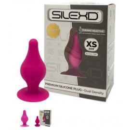 Анальна пробка SilexD (Model 2 size XS) Pink двошарова, силікон+Silexpan - 4