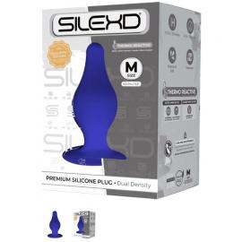 Анальна пробка SilexD (Model 2 size М) Blue двошарова, силікон+Silexpan - 3