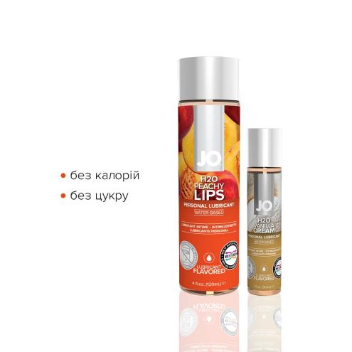 Комплект смакових лубрикантів System JO GWP Peachy Lips 120 мл та H2O Vanilla 30 мл