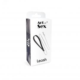 Повідець на ланцюжку з натуральної шкіри Art of Sex - Leash - 4