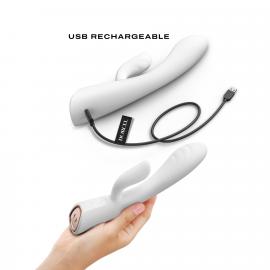 Вібратор-кролик з підігрівом Dorcel FLEXI RABBIT WHITE, гнучкий ствол - 4