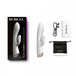 Вібратор-кролик з підігрівом Dorcel FLEXI RABBIT WHITE, гнучкий ствол - 5