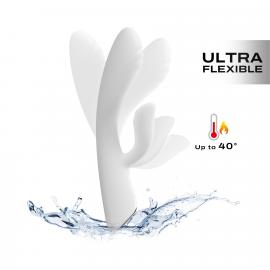 Вібратор-кролик з підігрівом Dorcel FLEXI RABBIT WHITE, гнучкий ствол - 1
