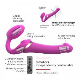 Безремневий вібрострапон із вакуумною стимуляцією Strap-On-Me MULTI ORGASM Fuchsia M - 3