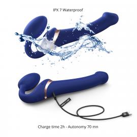 Безремневий вібрострапон із вакуумною стимуляцією Strap-On-Me MULTI ORGASM Blue L - 7