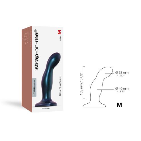 Ділдо Strap-On-Me DILDO PLUG SNAKY METALLIC BLUE, розмір M