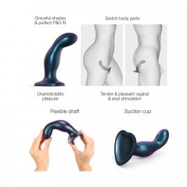 Дилдо Strap-On-Me DILDO PLUG SNAKY METALLIC BLUE, размер M - 5