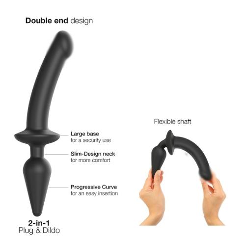 Анальная пробка с дилдо Strap-On-Me SWITCH PLUG-IN SEMI-REALISTIC DILDO BLACK - S