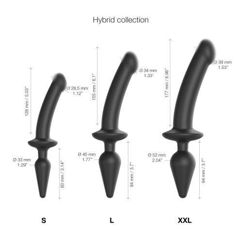 Анальная пробка с дилдо Strap-On-Me SWITCH PLUG-IN SEMI-REALISTIC DILDO BLACK - S