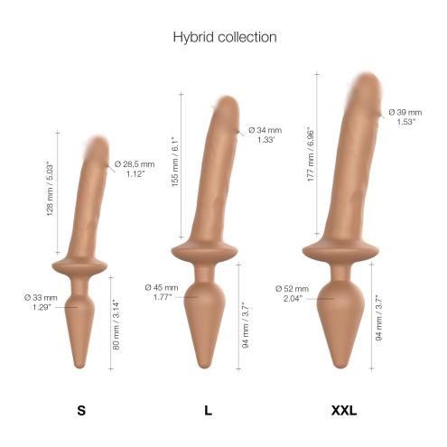 Анальная пробка с дилдо Strap-On-Me SWITCH PLUG-IN REALISTIC DILDO CARAMEL - S