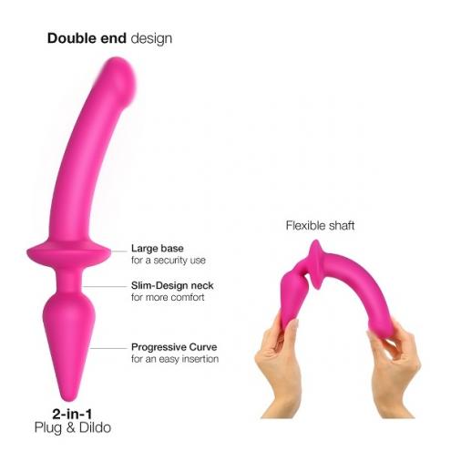Анальна пробка з дилдо Strap-On-Me SWITCH PLUG-IN SEMI-REALISTIC DILDO FUCHSIA - L
