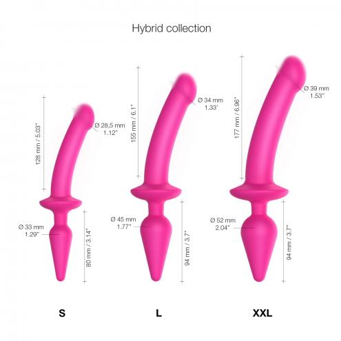 Анальна пробка з дилдо Strap-On-Me SWITCH PLUG-IN SEMI-REALISTIC DILDO FUCHSIA - L